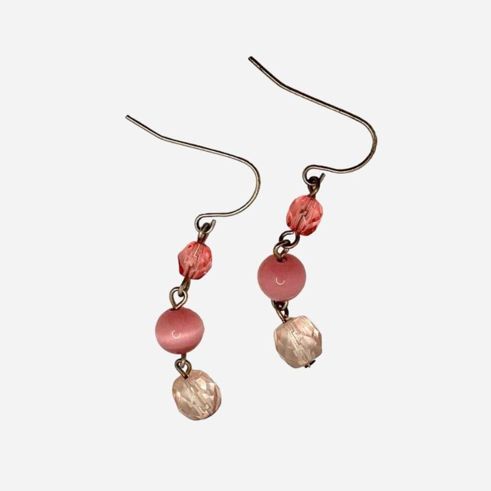Delicate pink beaded earrings these